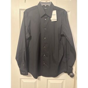 Theory Sylvain Wealth Black Button Front Shirt Men’s Large NWT